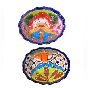 Talavera Venegas Hand-Painted Ceramic Bowls Set of Two